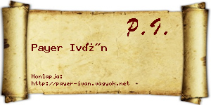 Payer Iván névjegykártya